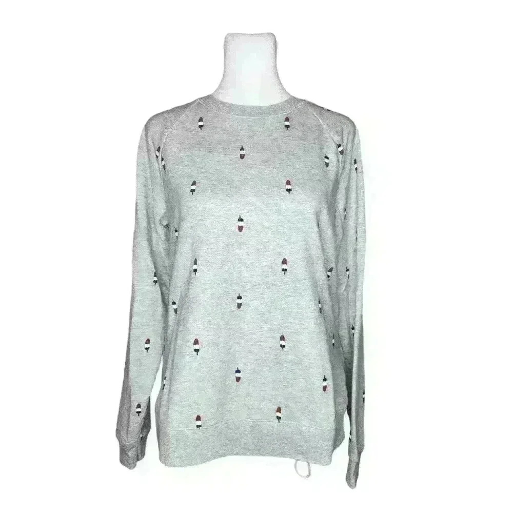 Sonoma Goods For Life Womens Gray Bomb Pop Sweatshirt Size Small